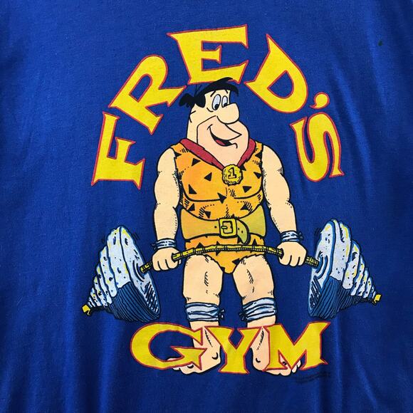 Vintage The Flinstones Fred’s Gym T Shirt XL Cartoon Network - Picture 3 of 12